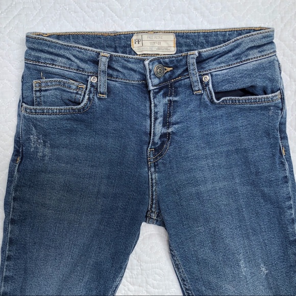 HP Free People Boot Cut Dark Insert Jeans Sz 24 - Picture 4 of 8